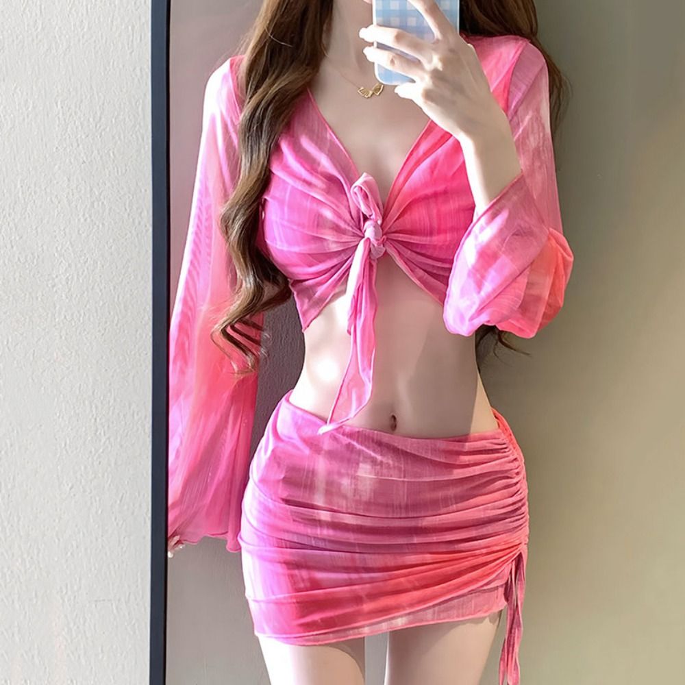 Ensemble de bikini tie-dye ble - Swimsuit Bikini Ruched avis et prix
