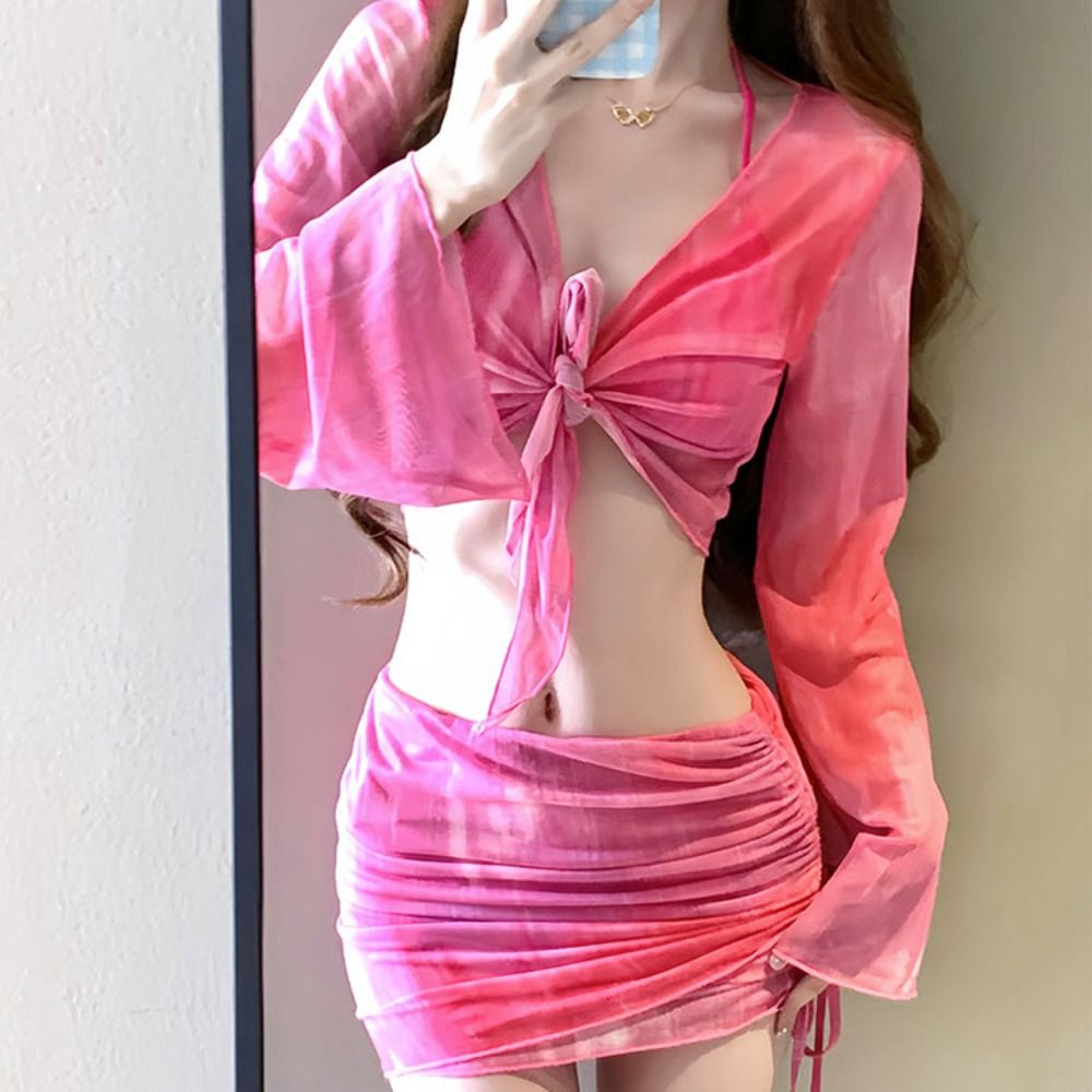 Ensemble de bikini tie-dye ble - Swimsuit Bikini Ruched avis et prix